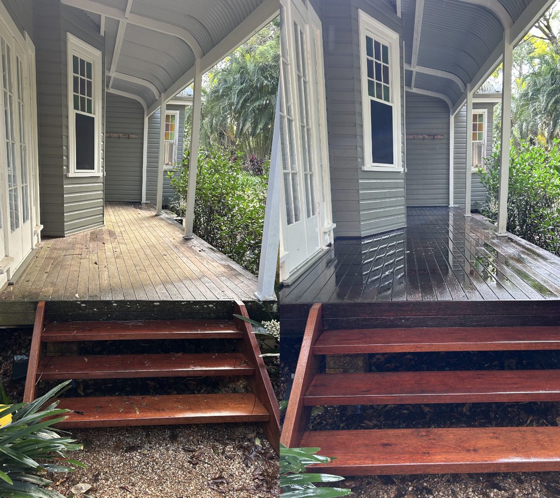 Restored timber deck and stairs